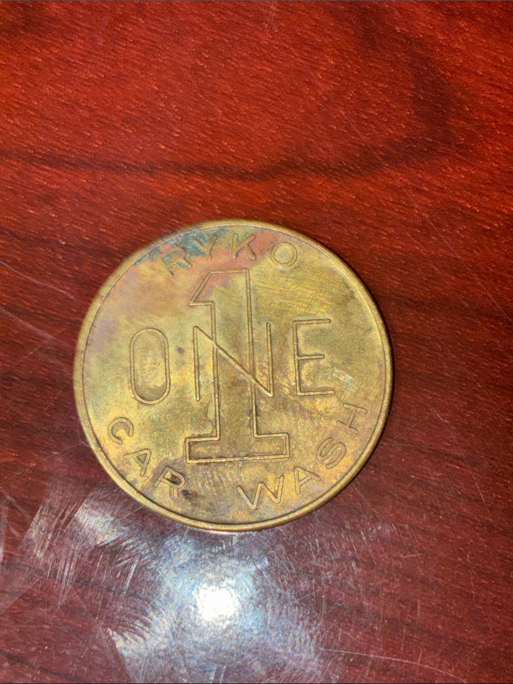 Rustic Brass One Car Wash Token - Vintage Brass Finish